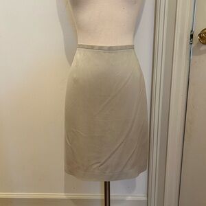 Vintage Silk Banana Republic Beige Knee Length Pencil Skirt